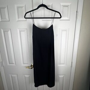 Theory Blue Sleeveless Strappy Midi Dress Scoop Neck Zip Size S